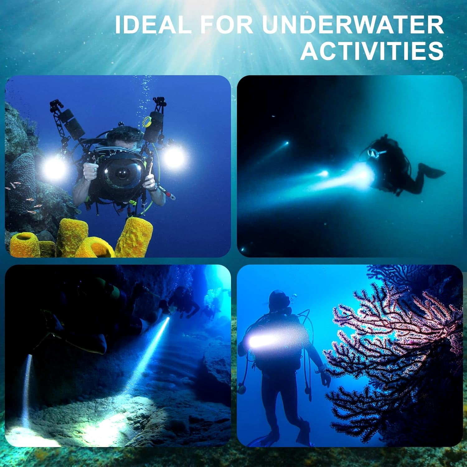 Siuyiu Dive Light 3800 Lumens Scuba Diving Flashlight, Underwater Video Light