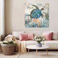 thumbnail image 5 of Ocean Turtle Wall Art Painting on Canvas, Coastal Nautical Coral Starfish Blue Canvas Art Home Prints Wall Art Framed Modern Artwork for Living Room Bedroom Wall Decor 12x12in, 5 of 9