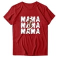 thumbnail image 4 of Mujeres Manga Corta Tops Impreso Cuello Redondo Camiseta Superior, Poliéster Spandex Vintage Humor, 4 of 4