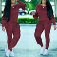 thumbnail image 2 of Akmipoem Pullover Sweatshirts for Women 2 Piece Ruffle Pants Jogger Scrubs Sets Sweatsuit Tracksuit, 2 of 6
