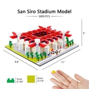 HI-REEKE Architectural Micro Mini Building Block Set San Siro Soccer Stadium Building Kit for Kid Red