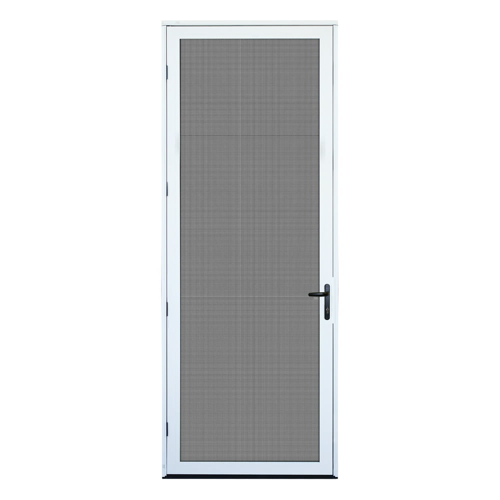 36 in. x 96 in. White Surface Mount Lefthand Ultimate Security Screen
