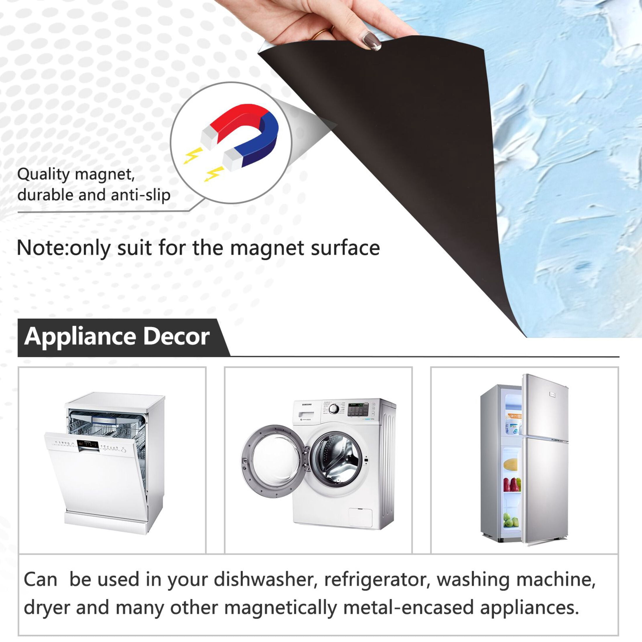 Dishwasher Magnetic Sticker 23x26 Inch Refrigerator Magnetic Sticker Washing Machine Magnetic Sticker Kitchen Panel Magnetic Sticker Home Decor Oil Painting Sea