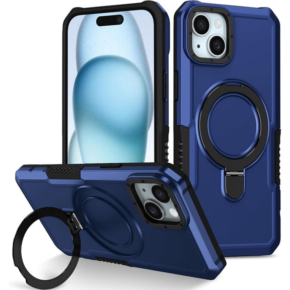 Stand Phone Case for iPhone Xs/iPhone X/iPhone 10 Hard PC Soft TPU Fulcrum Bracket Phone Case Shockproof Anti-Drop Protective Phone Cover Military Cases Bult-in Hidden Bracket Blue