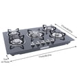 thumbnail image 2 of 30Inch Built-in 5 Burner Cooktop Stove LPG/NG Gas Hob Countertop Tempered Glass for Home,Restaurants, 2 of 19