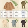 thumbnail image 3 of Mnyotv Baby Fall Winter Clothes Zipper Cotton Unisex Rompers Solid Long Sleeve Jumpsuits for Infants Size 0-3 Months, 3 of 6