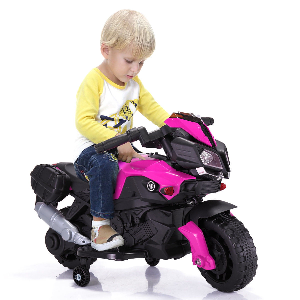 Veryke Kids Electric Battery-Powered Ride-On Motorcycle Dirt Bike Toy for Kids, Kids Ride On Motorcycle, 4 Wheeler Gifts Pink Motorcycle for Children Child Boys