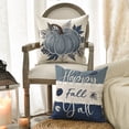 thumbnail image 2 of Sm:)e Blue Pumpkins Fall Throw Pillow Cover 18x18 Inch Set of 4, Autumn Decorative Outdoor Cushion Cover for Sofa Couch, 2 of 8