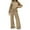 07# Khaki, variant on Womens Two Piece Lounge Sets Mock Turtleneck Tops Wide Leg Drawstring Pants Sweatsuit with Pockets Wine M