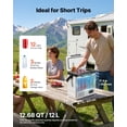 thumbnail image 2 of VEVOR 12 Volt Refrigerator, 12.68 QT/ 12L Car Fridge, Portable Electric Freezer Compressor with Handle, 12V/24V DC 100-240V AC, -4°F to 68℉/-20℃ to 20℃, 2 of 9