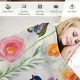 thumbnail image 3 of COMIO Romantic Fancy Floral Birds Butterfly Soft Plush Blankets - Flannel Fleece Blanket White, 3 of 6