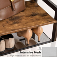 thumbnail image 6 of with Bench, Coat Rack with Shoe Storage, Shoe an Coat Rack, 5-Tier Entryway Shoe Storage, 5 Hooks, for 12-16 Pairs, Industrial, Hallway, Foyer, Mudroom, Rustic Brown, 6 of 6