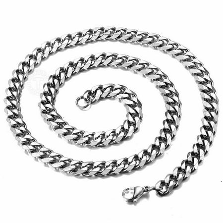 

16 -30 Mens Stainless Steel Curb Cuban/Box Chain Necklace 2/3/5/7/9/11mm