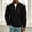 Black, variant on Men's Sweatshirt Mock Neck Half Zip Corduroy Ribbed Elbow Patches Relaxed Fit Long Sleeve Top for Men Black Size XL