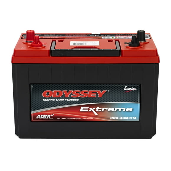Odyssey Battery Battery ODX-AGM31M Extreme Series; 31 Group Size; 12 Volt; 1150 Cold Cranking Amps/2150 Pulse Hot Cranking Amps; 13 Inch Length; 6.8 Inch Width; 9.9 Inch Height