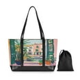 thumbnail image 7 of FORMRS Canvas Laptop Tote Bag for Women with 15.6" Computer Compartments Shoulder Handbag, Window Scene, 7 of 7