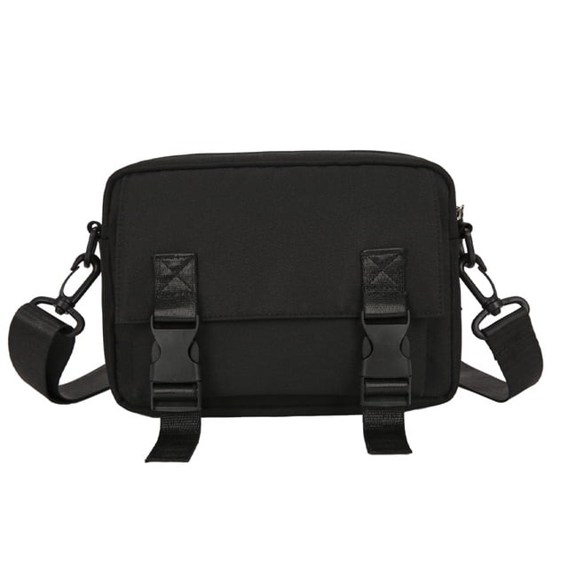 Bolso Bandolera Nailon Con Letras Bolso Mensajero Informal Riñonera (negro)