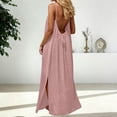 thumbnail image 2 of Omexry 2026 Dresses for Women Fashion Women Summer Round-Neck Casual Solid Sleeveless Sleepshirts Sling Backless Dress Pink L, 2 of 7