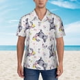 thumbnail image 2 of Xecao Rabbit And Butterfly print Hawaiian shirt - a stylish short-sleeve button-down for men, perfect for casual beach and tropical outings., 2 of 9