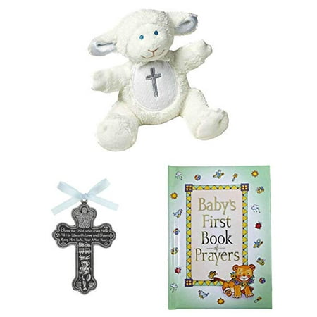 christening crib baptism prayers lamb pewter cross gift baby