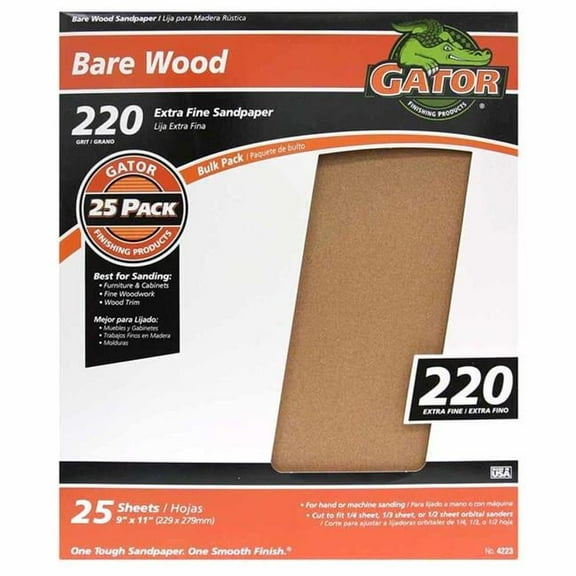 9 x 11 in. 220 Grit Sandpaper