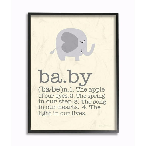 Stupell Definition Of Baby With Grey Elephant Wall Art 16x20