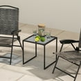 thumbnail image 2 of Mesa auxiliar de vidrio templado Costway 43 cm con marco de metal para interiores y exteriores, 2 of 5