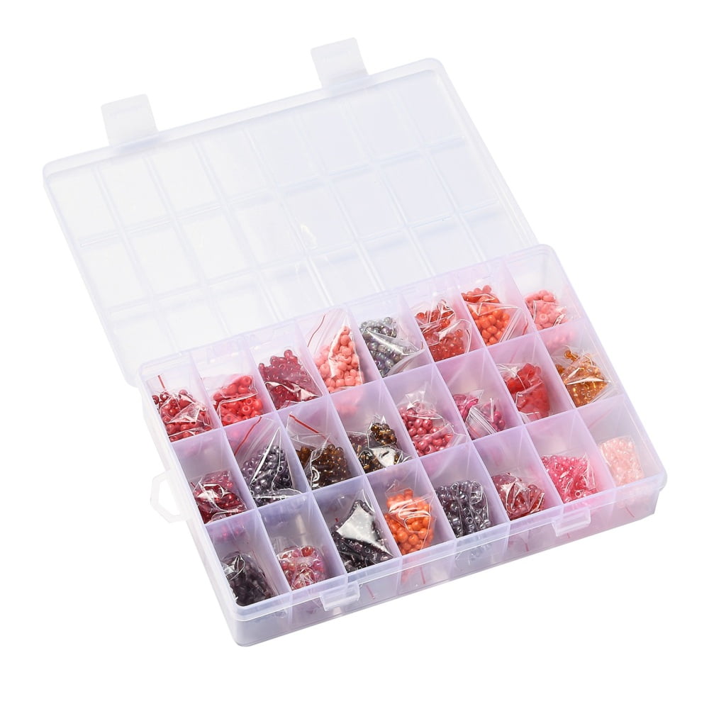 288G 24 Colors Glass Seed Beads Round Mixed Color 6/0 4~5x2.5~4.5mm Hole: 1.2~1.5mm 12g/color 1Box