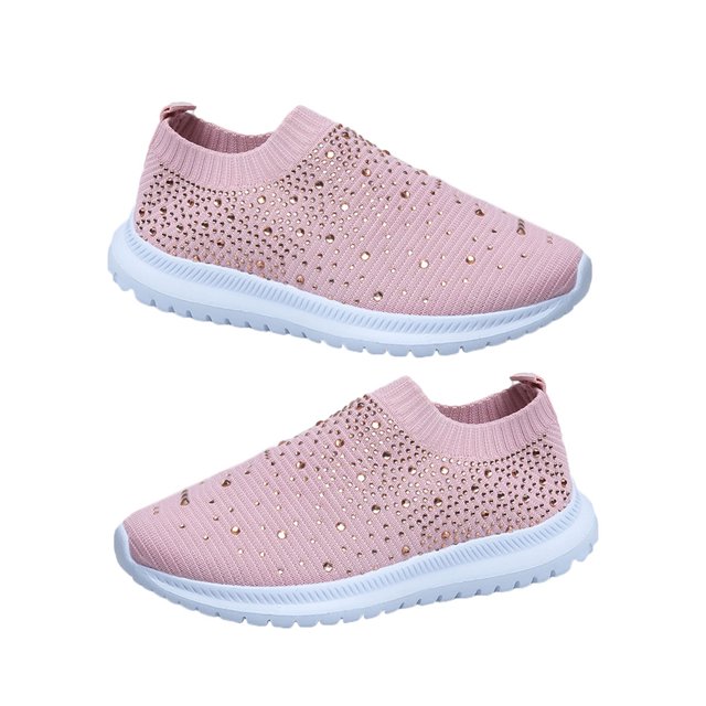 Minnieouse Zapatillas de deporte de malla para mujer, zapatos ostentosos de cristal, zapatillas deportivas informales, transpirables, cómodas, de Type3 NO3