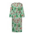 thumbnail image 4 of Yuyamidu Xmas Tree Bathrobe for Women Lightweight Spa Robe Candy Canes V-Neck Nightgown Green Kimono Robes Christmas Mid-Calf Length Robe Womens Long Sleeves Loungewear Size 2XL, 4 of 7
