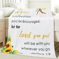 thumbnail image 3 of Be Strong & Courageous Throw Blanket - Scripture Blanket with Healing Caring Faith Prayer Religious Gifts for Women Christian Bible Verse Throw Blanket (White 1, 50x60 Inches), 3 of 6