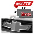 thumbnail image 2 of 2Pcs 5"x10" Chevy Emblem Bowtie Matte Gray Vinyl Wrap Sticker Decal Film Sheet, 2 of 7