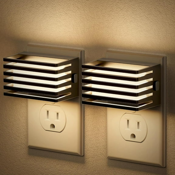 LED Night Light, [2 Pack] Night Lights Plug into Wall with Dusk to Dawn Sensor, Dimmable Plug in Night Light, Adjustable Brightness, 3000K Soft White Nightlight for Bedroom Bathroom Hallway