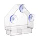 thumbnail image 1 of Comedero para pájaros transparente con ventosas superfuertes bandeja extraíble recargable resistente a la intemperie JFHHH pequeña, 1 of 4