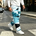 thumbnail image 2 of GrmtClth Mens Loose Fit Camo Cargo Sweatpants All Over Camouflage Print Elastic Pull On Waist Multi Pocket Street Walking Trousers Blue XL, 2 of 7