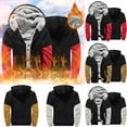 thumbnail image 6 of guisaled Mens Winter Coats with Hood Thicken Warm Fleece Lined Hoodies Casual Zip Up Patchwork Heavyweight Sherpa Jackets with Pocket, 6 of 7