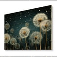 thumbnail image 2 of Designart "White Teal Dandelion Euphony IV" Floral Print on Natural Pine Wood, 2 of 5
