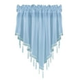 thumbnail image 3 of Curtain Valances for Windows 1 Pack, 51"x24" Light Blue, Triangle Window Curtains for Living Room Bathroom Cafe Laundry Basement, Sheer Lace Top Curtain with Crystal Beads, 3 of 8
