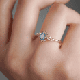 thumbnail image 2 of Vintage Blue Topaz Engagement Ring in 14k Yellow Gold vermeil - Dainty Proposal Ring - Gift For Her, 2 of 6