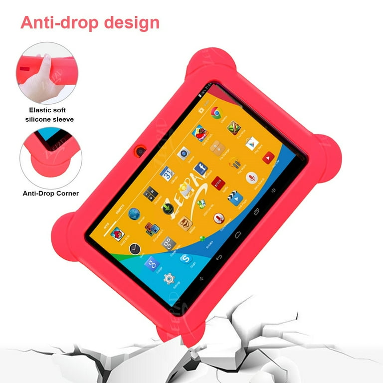 7inch Kids Android Tablet 16GB Hard Drive 1GB RAM Wi-Fi Camera Bluetooth  Play Store Apps Games with Gel Case 