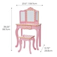 thumbnail image 6 of Fantasy Fields Gisele Princess Polka Dot Wooden Kids Play Vanity Set with Tri-Fold Mirror & Stool, Pink & Gold, 6 of 10