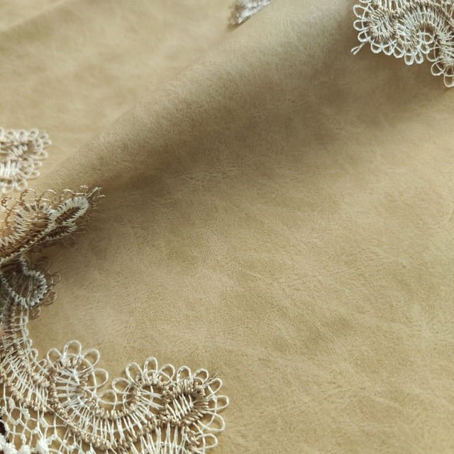 Gerring European Table Flag Waterproof And Oil Proof Wash Free Luxury Lace Tablecloth TV Cabinet Dust Cover Brown Table Runner