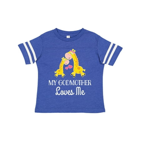 

Inktastic My Godmother Loves Me Giraffe Gift Toddler Boy or Toddler Girl T-Shirt