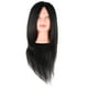 thumbnail image 1 of Cabeza de maniquí de peluquería con cabello humano para práctica de cosmetología, color negro, 1 of 14