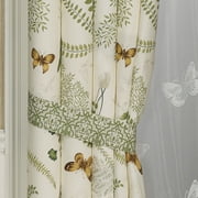 Floral Butterfly Eden Tailored Eggshell Curtain Pair 84 x 84