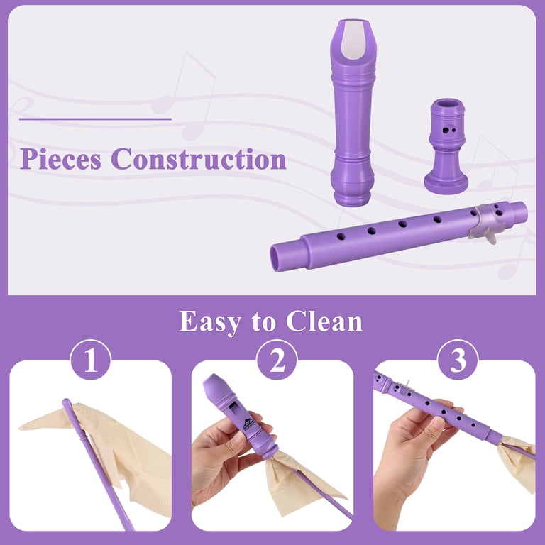 EastRock Soprano Recorder, 3-Piece Purple photo 5