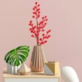 thumbnail image 4 of AMERTEER  3Pcs Simulation Holly Fruit Long Branch Christmas Fruit Fake Flower Berry Red Fruit Fortune Fruit, 4 of 15