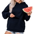 thumbnail image 3 of Mineart Women's Athletic Hooded Relaxed Long Sleeve Pullover Sweatshirt with Zipper Pocket Tops for Everyday Casual Street Looks Fall Winter, 3 of 9