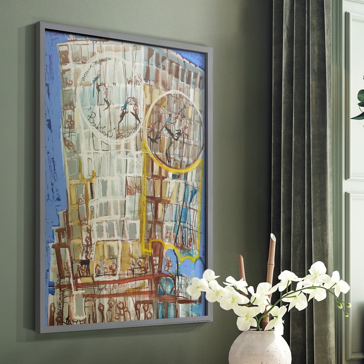 Bandaloo I Framed Print in Gray Solid Wood Framed Print No Nail Hanging