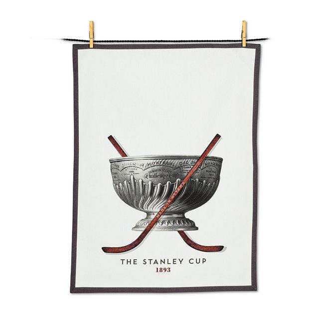 Abbott Collections AB-1356-STANLEY-TEA 20 x 28 in. Vintage Stanley Cup Tea  Towel, White & Grey 